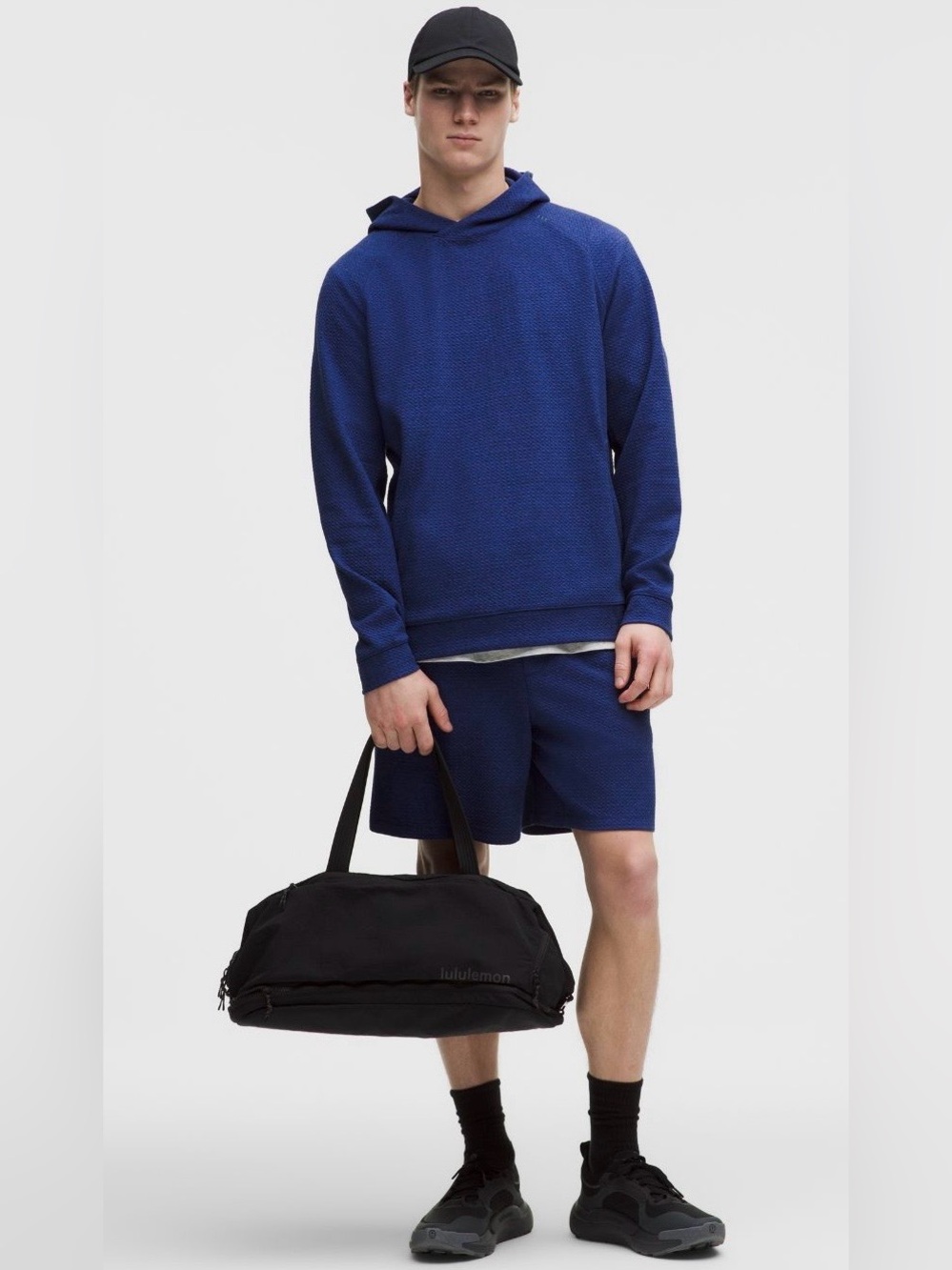 Lululemon Ease The Day Hoodie in Heathered Clubhouse Blue/Black Size Large Or XL